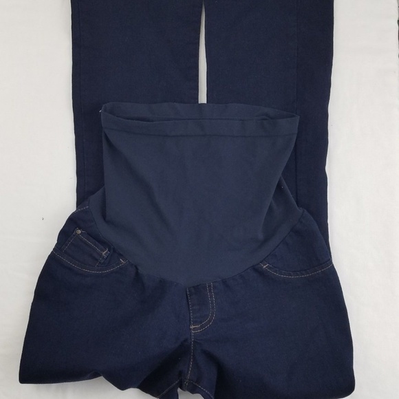 Maternity Indigo Blue Jeans Full Panel Straight P - Picture 3 of 5